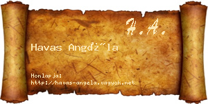 Havas Angéla névjegykártya
